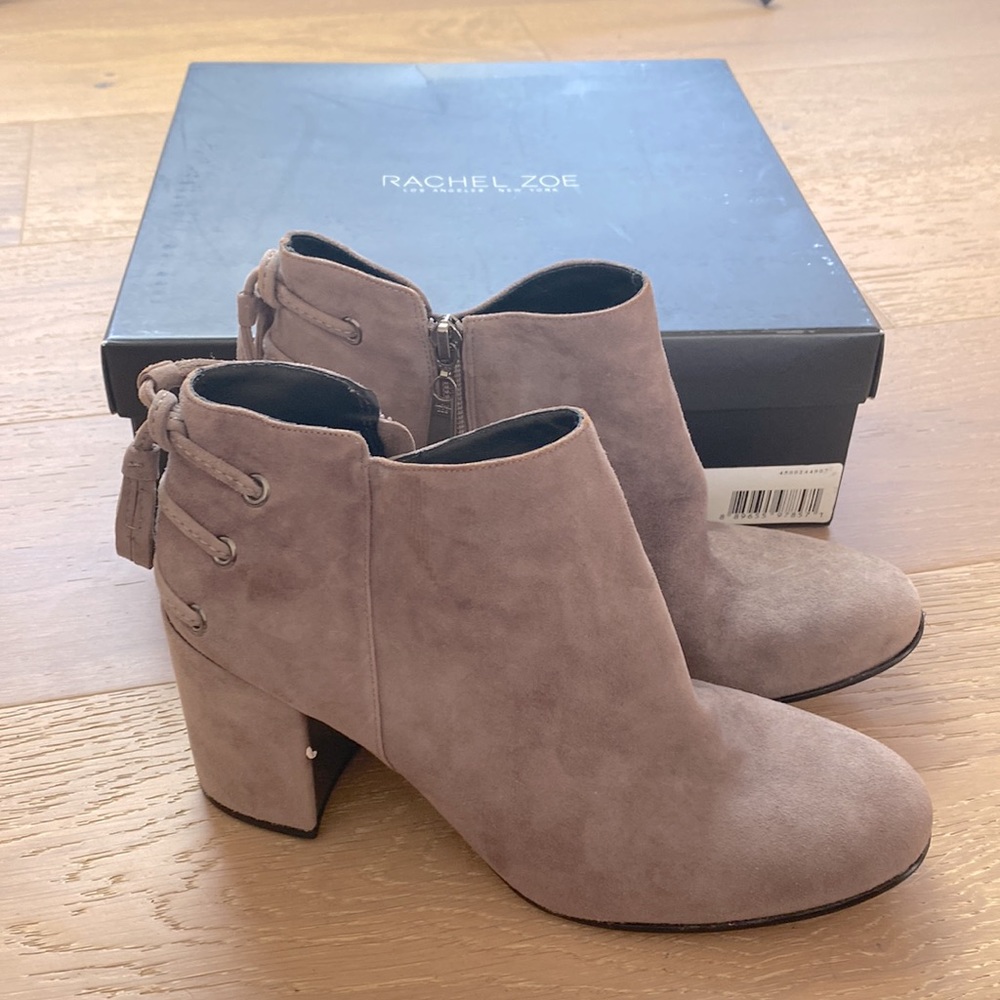 Rachel Zoe Tibby Suede Leather Ankle Boots Grey